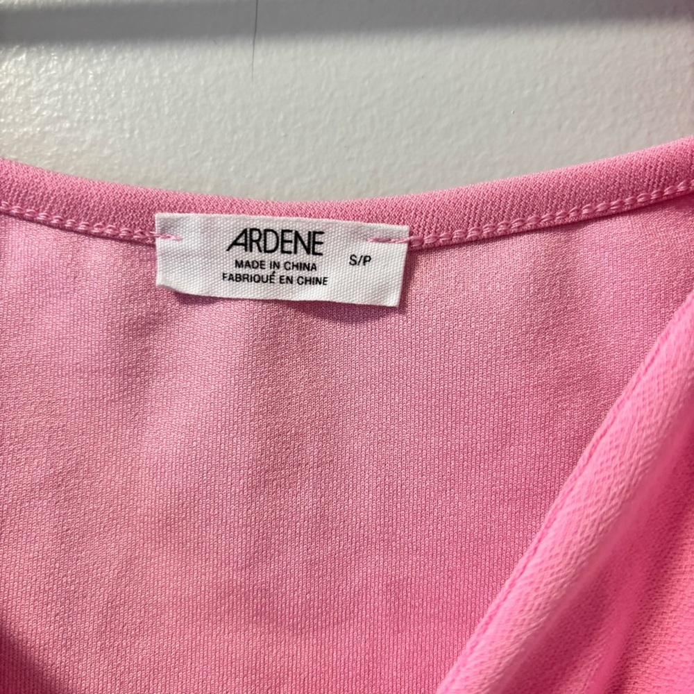 Ardene Pink Long Sleeve Ruched Blouse Small - Picture 2 of 3